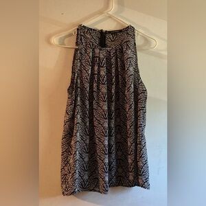 Black and White Patterned Sleeveless Top